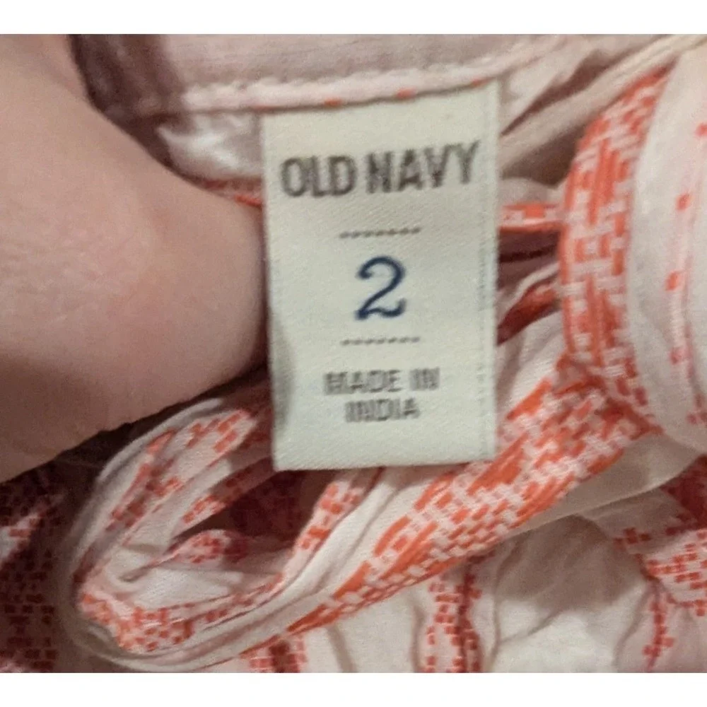 Old Navy Skirt 2 White‎ Red Striped 100% Cotton Coquette Femme Lined Summer